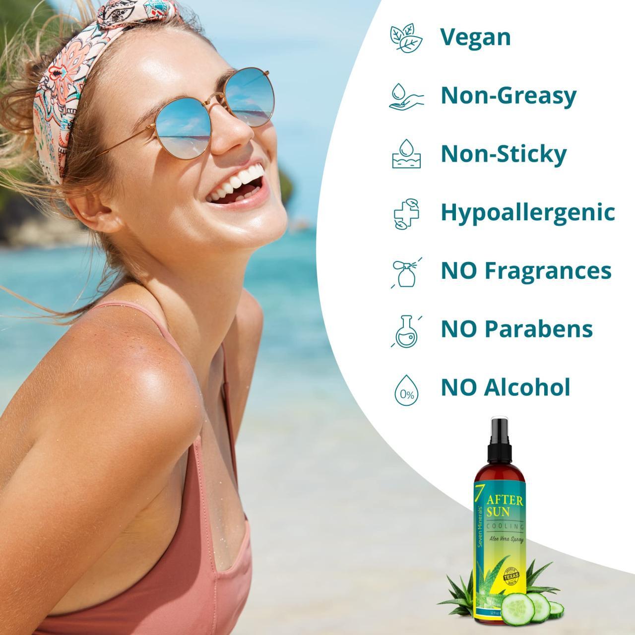 NEW Cooling After Sun Spray with Aloe Vera - Big 12 Fl Oz - Seven Minerals NEW Cooling After Sun Spray with Aloe Vera - Big 12 Fl Oz - Seven Minerals